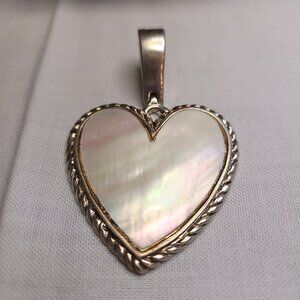 Silvertone Mother-of-Pearl Heart Pendant